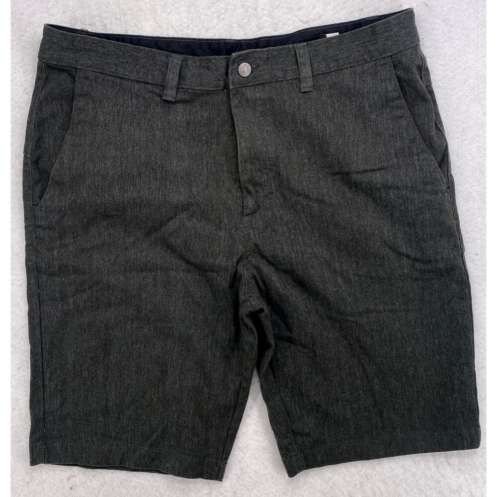 Volcom Vmonty Stretch Chino Shorts Men’s 36 Charcoal Heather Gray Flat Front
